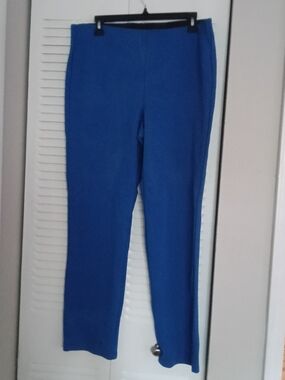JM Collection Royal Blue Straight-Leg Pants
